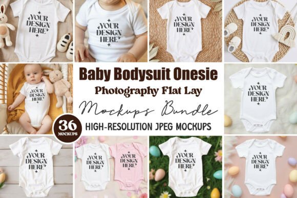 Baby Bodysuit Mockup Onesie Mockup Bundl Graphics and Product Mockups