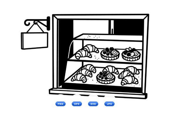 Bakery Display Clipart SVG for Graphics and Illustrations