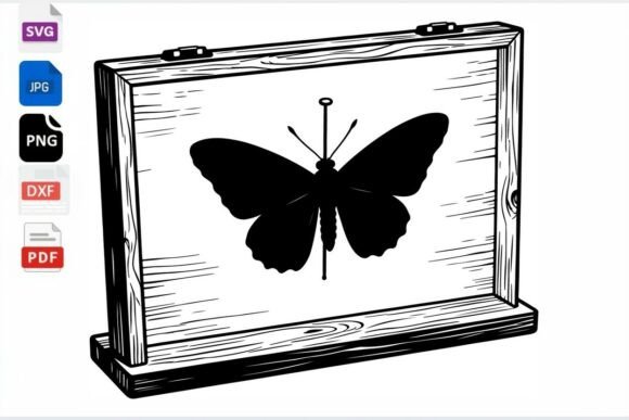 Butterfly Specimen Display Case SVG: Graphics for Crafts