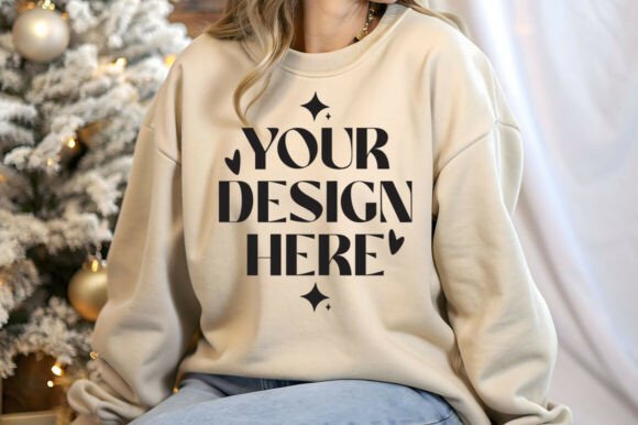 Christmas Gildan 18000 Sand Mockup: Essential Graphics for Product Mockups