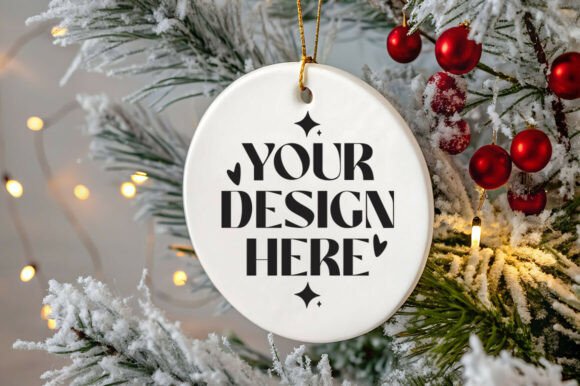 Christmas Round Ornament Mockup: Essential Graphics for Product Mockups