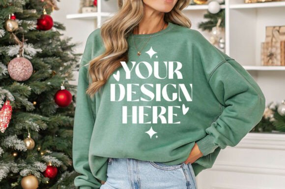 Comfort Colors 1566 Light Green Mockup for Graphics and Product Mockups