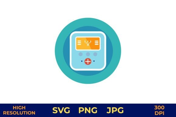 Digital Thermostat Display Vector Icon for Graphics & Illustrations