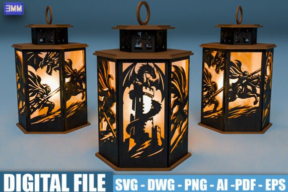 Dragon Battle SVG Graphics for Crafts