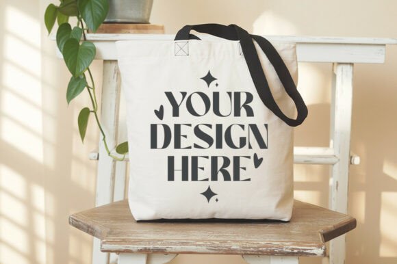Easter Tote Bag Mockup, Spring Tote Bag Graphics