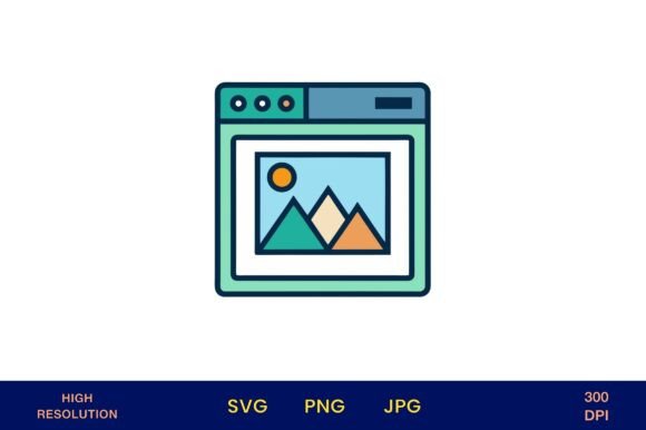 Green Frame Display Showing Mountain: Graphics and Illustrations Review