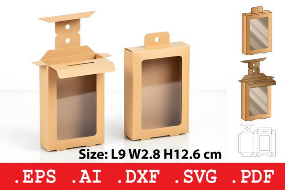 Hanging Display Box with Window for Graphics and Boxes Amp