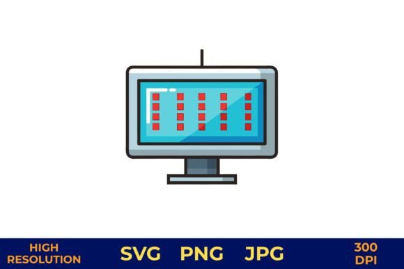LED Display Screen Icon for Graphics and Illustrations