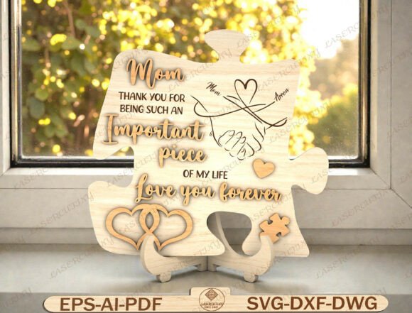 Mom Puzzle Piece Gift SVG Graphics and Graphic Templates Review