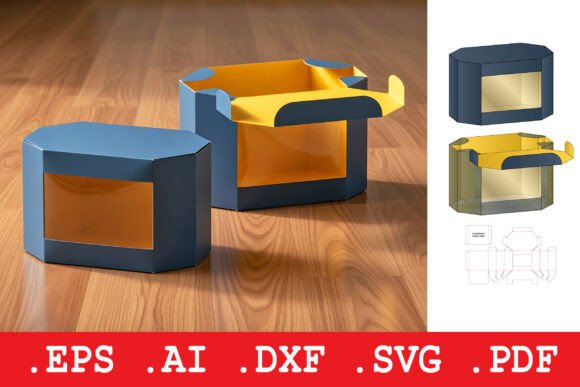 Octagonal Window Display Box for Graphics and Boxes Amp