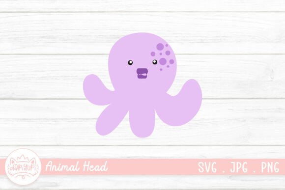 Octopus Head Clipart Animal Head for Crafts and Graphics
