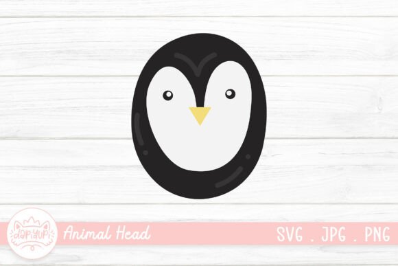 Penguin Head Clipart Animal Head for Graphics and Crafts