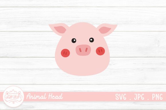 Pig Head Clipart Animal Head for Graphics and Crafts