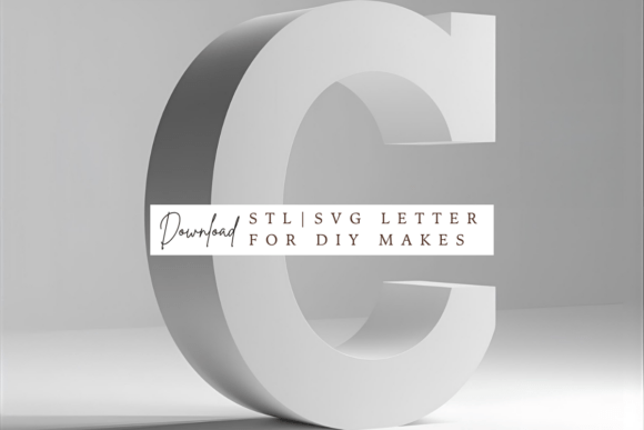 Playfair Display Letter C SVG and STL