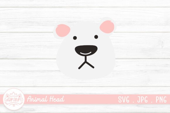 Polar Bear Head Clipart Animal Head for Crafts and Graphics