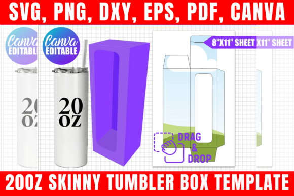 Reviewing the 20oz Skinny Tumbler Box Canva Template