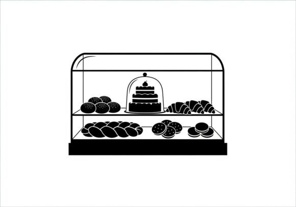 Silhouette Bakery Display Case Cake: Essential Graphics for Illustrations