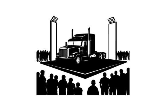 Silhouette of a Large Truck on Display W: Graphics and Illustrations for Bold Brands