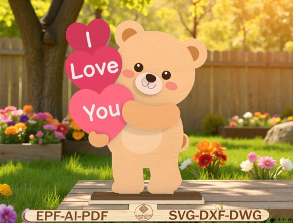 Valentine Love Bear Laser Cut File Graphics Review